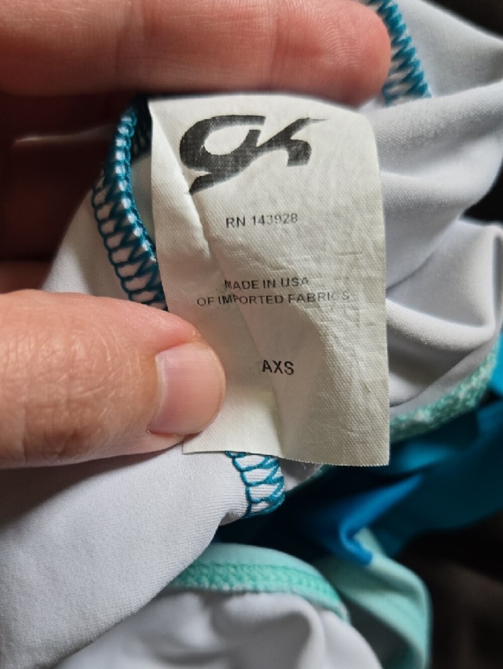 Teal and Aqua Sparkle Gymnastics Leotard - Picture 3 of 3